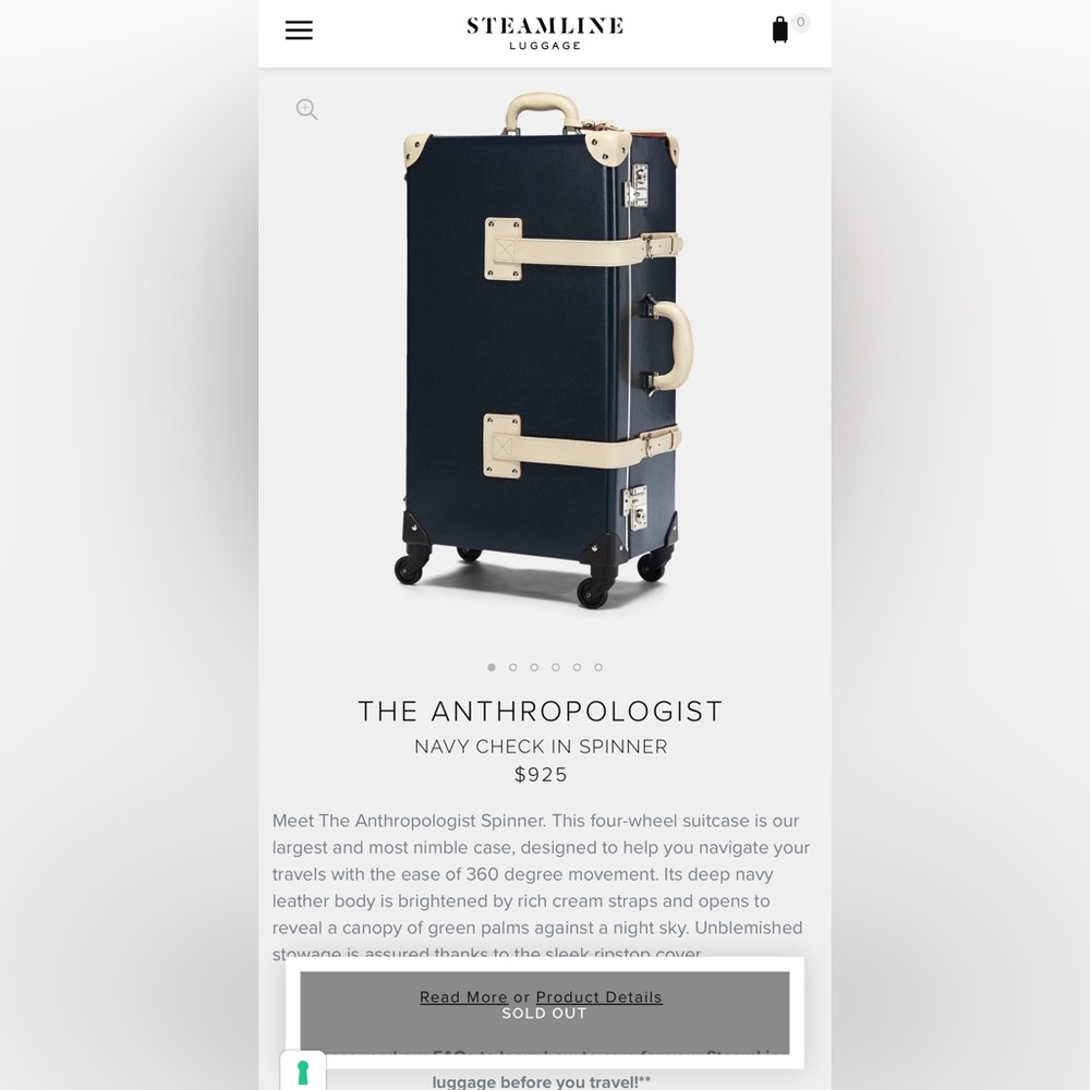 Steamline Luggage - THE ANTHROPOLOGIST NAVY CHECK IN SPINNER